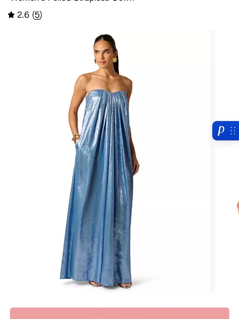 Women’s Foil Strapless Gown